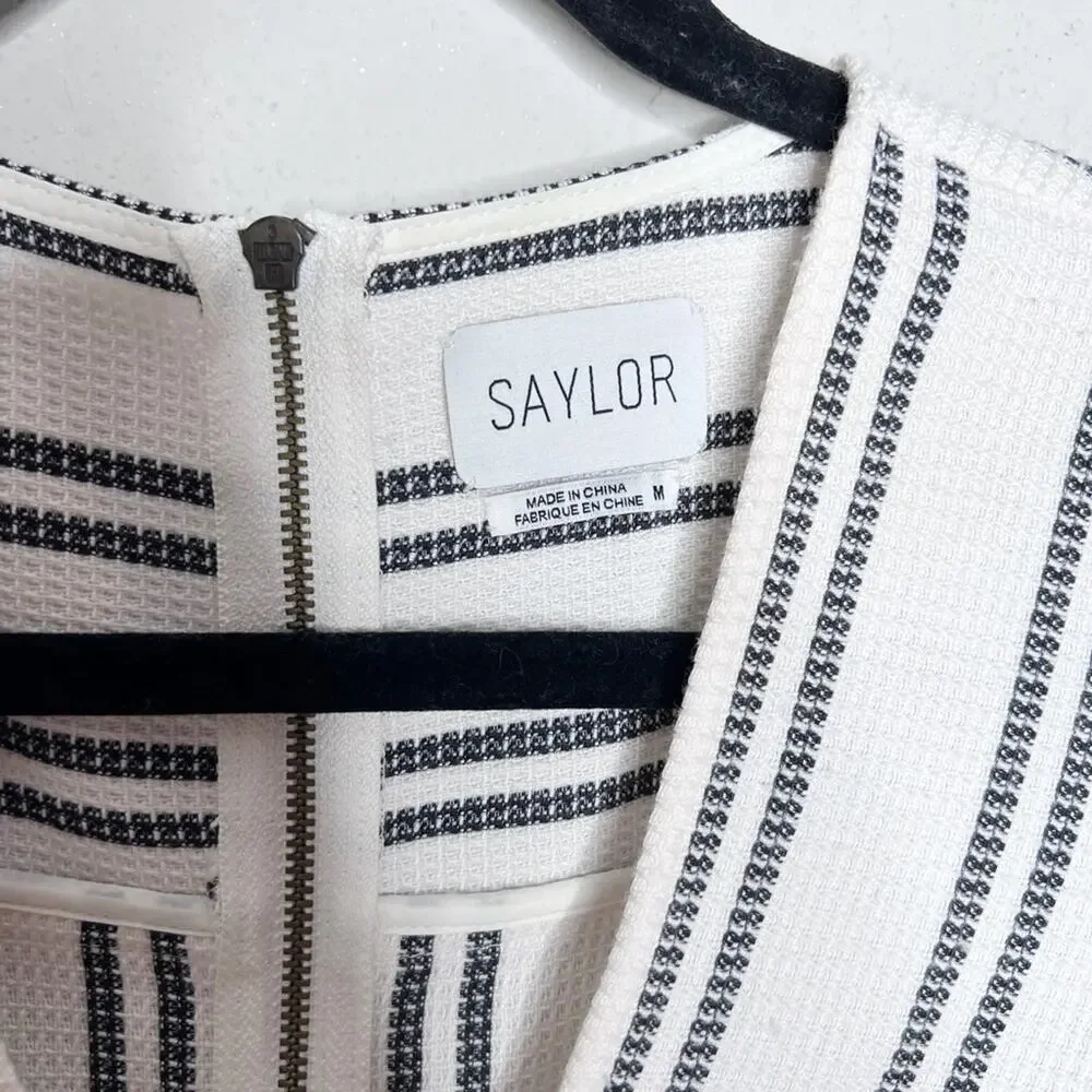 Saylor Emilia Baja Striped Romper Ivory Size M - Picture 3 of 6